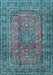 Machine Washable Persian Light Blue Traditional Rug, wshtr4374lblu