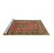 Sideview of Machine Washable Persian Brown Traditional Rug, wshtr4374brn