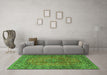 Machine Washable Persian Green Traditional Area Rugs in a Living Room,, wshtr4374grn