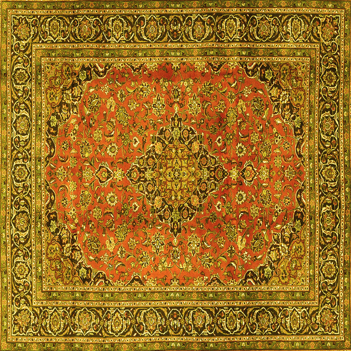 Square Persian Yellow Traditional Rug, tr4374yw