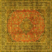 Square Persian Yellow Traditional Rug, tr4374yw