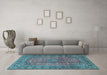 Machine Washable Persian Light Blue Traditional Rug in a Living Room, wshtr4374lblu