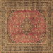 Square Machine Washable Persian Brown Traditional Rug, wshtr4374brn