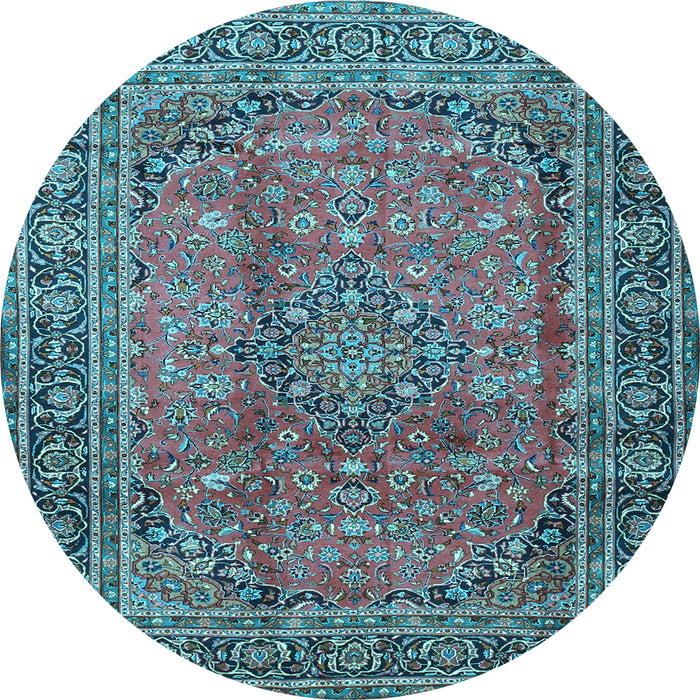 Round Persian Light Blue Traditional Rug, tr4374lblu