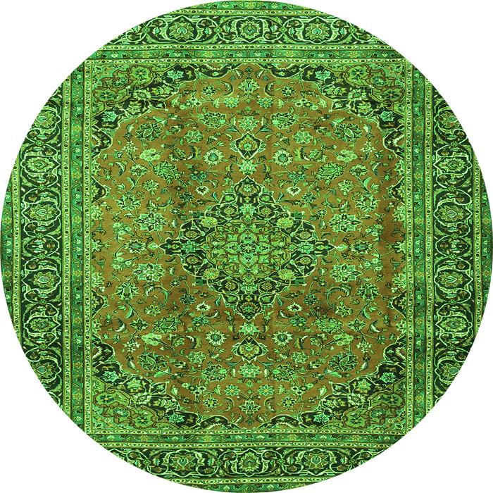 Machine Washable Persian Green Traditional Area Rugs, wshtr4374grn