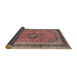 Sideview of Traditional Brown Red Persian Rug, tr4375
