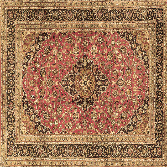 Square Persian Brown Traditional Rug, tr4375brn