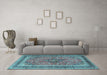 Machine Washable Persian Light Blue Traditional Rug in a Living Room, wshtr4375lblu