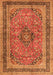 Serging Thickness of Machine Washable Persian Orange Traditional Area Rugs, wshtr4375org