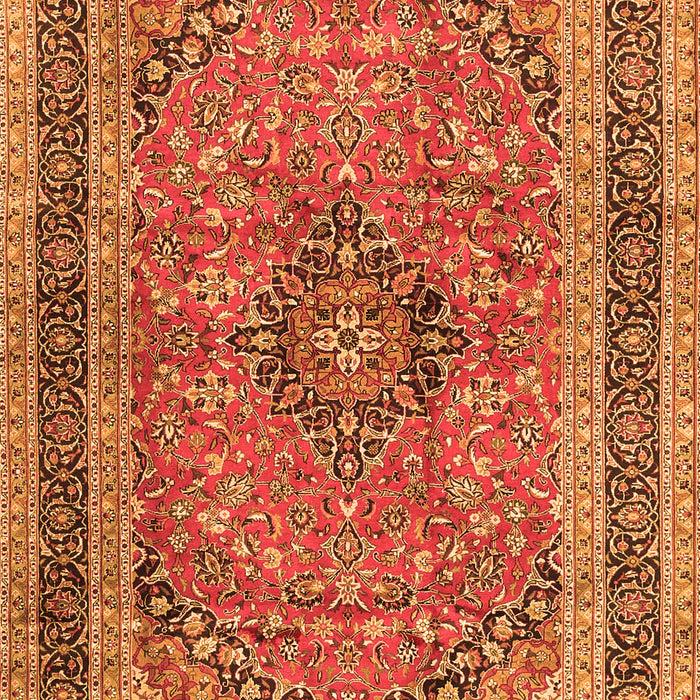 Serging Thickness of Machine Washable Persian Orange Traditional Area Rugs, wshtr4375org