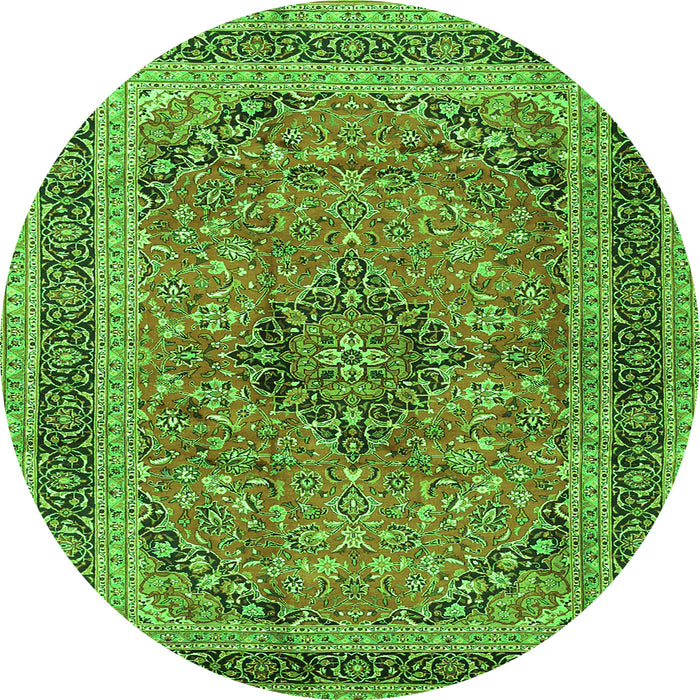 Machine Washable Persian Green Traditional Area Rugs, wshtr4375grn