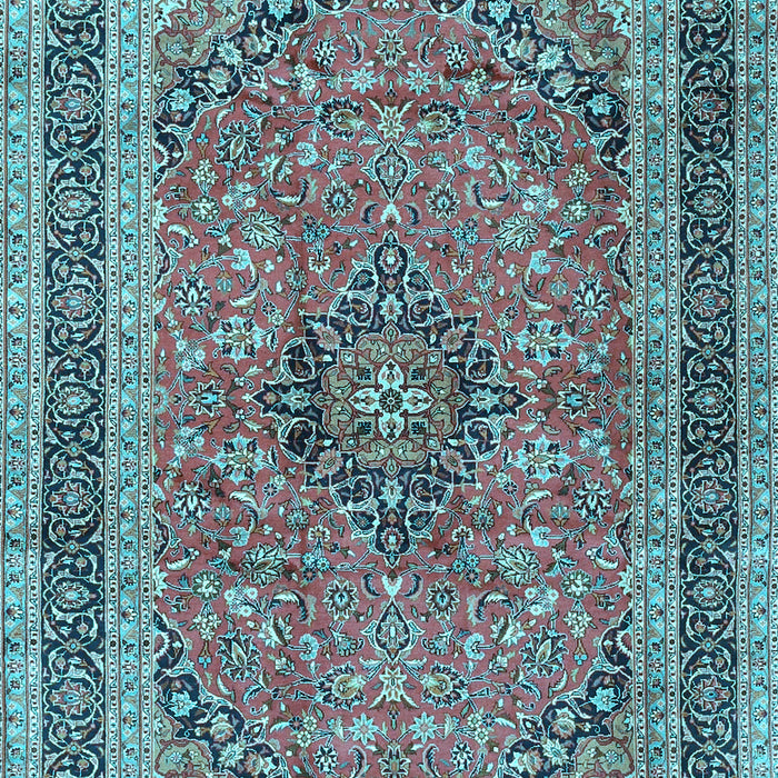 Machine Washable Persian Light Blue Traditional Rug, wshtr4375lblu