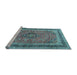 Sideview of Machine Washable Persian Light Blue Traditional Rug, wshtr4375lblu