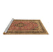 Sideview of Machine Washable Persian Brown Traditional Rug, wshtr4375brn