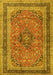 Machine Washable Persian Yellow Traditional Rug, wshtr4375yw