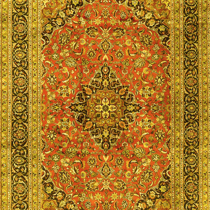 Machine Washable Persian Yellow Traditional Rug, wshtr4375yw