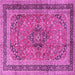 Square Machine Washable Persian Pink Traditional Rug, wshtr4375pnk