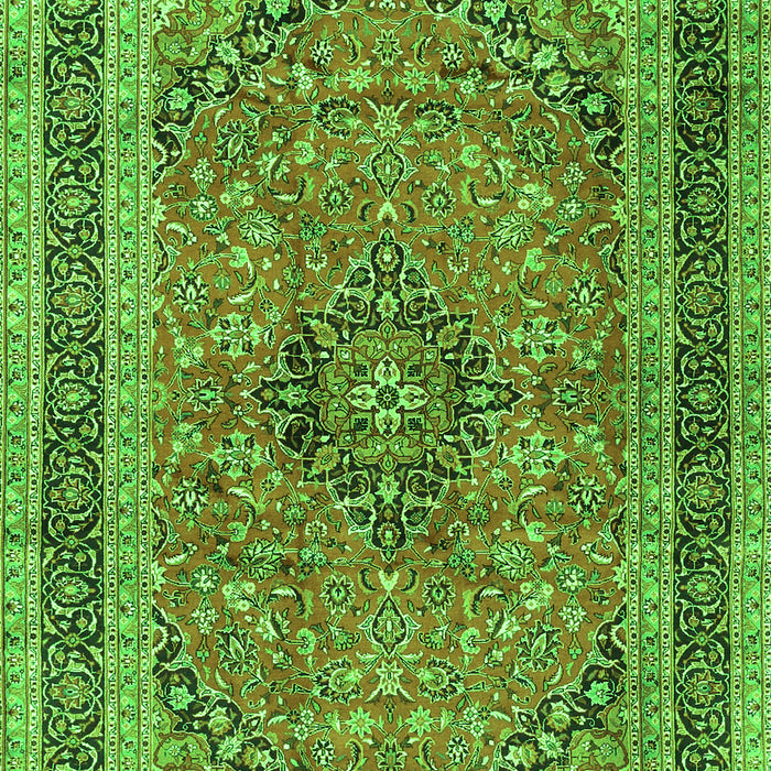 Serging Thickness of Machine Washable Persian Green Traditional Area Rugs, wshtr4375grn