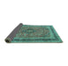 Sideview of Persian Turquoise Traditional Rug, tr4375turq