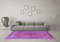 Machine Washable Persian Purple Traditional Rug, wshtr4375pur