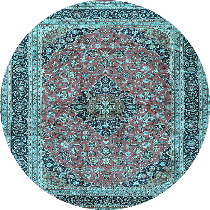 Round Persian Light Blue Traditional Rug, tr4375lblu