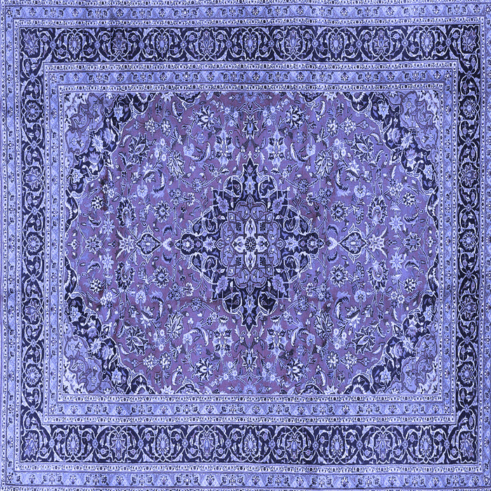 Square Machine Washable Persian Blue Traditional Rug, wshtr4375blu