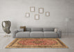 Machine Washable Persian Brown Traditional Rug in a Living Room,, wshtr4375brn