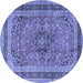 Round Persian Blue Traditional Rug, tr4375blu