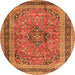 Machine Washable Persian Orange Traditional Area Rugs, wshtr4375org