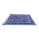 Sideview of Machine Washable Persian Blue Traditional Rug, wshtr4375blu