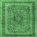 Square Persian Emerald Green Traditional Rug, tr4375emgrn