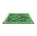 Sideview of Machine Washable Persian Emerald Green Traditional Area Rugs, wshtr4376emgrn