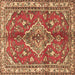 Square Persian Brown Traditional Rug, tr4376brn