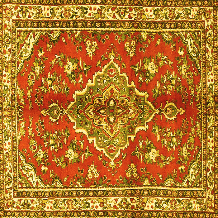 Square Persian Yellow Traditional Rug, tr4376yw