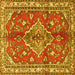 Square Persian Yellow Traditional Rug, tr4376yw