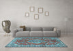 Machine Washable Persian Light Blue Traditional Rug in a Living Room, wshtr4376lblu