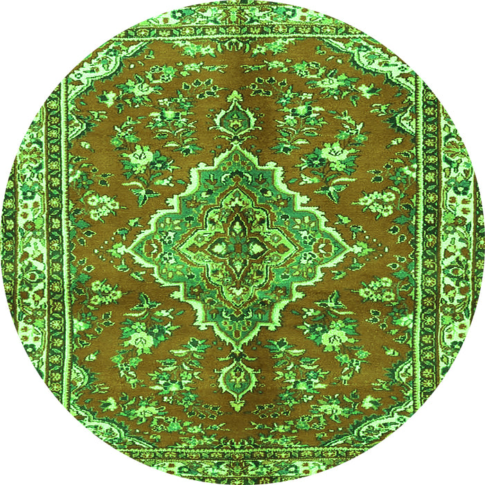 Square Persian Green Traditional Rug, tr4376grn