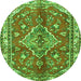 Square Persian Green Traditional Rug, tr4376grn