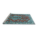 Sideview of Machine Washable Persian Light Blue Traditional Rug, wshtr4376lblu