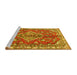 Sideview of Machine Washable Persian Yellow Traditional Rug, wshtr4376yw