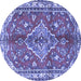 Round Persian Blue Traditional Rug, tr4376blu
