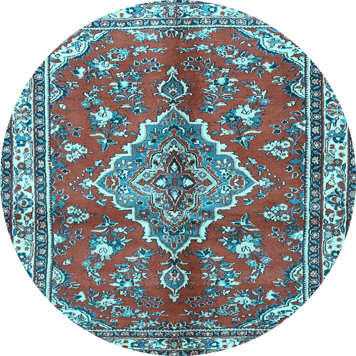 Round Persian Light Blue Traditional Rug, tr4376lblu