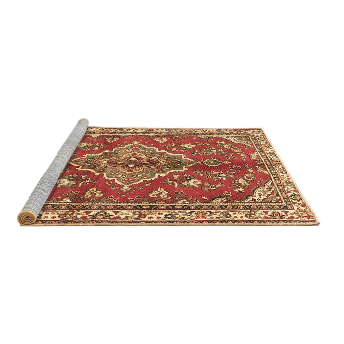 Sideview of Machine Washable Persian Brown Traditional Rug, wshtr4376brn