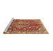 Sideview of Machine Washable Persian Brown Traditional Rug, wshtr4376brn