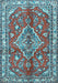 Machine Washable Persian Light Blue Traditional Rug, wshtr4376lblu