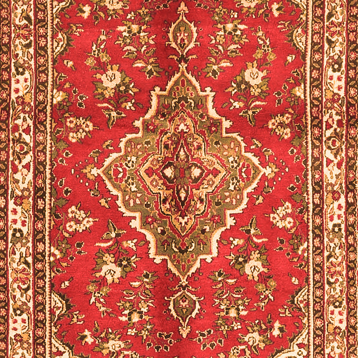Serging Thickness of Machine Washable Persian Orange Traditional Area Rugs, wshtr4376org