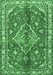 Machine Washable Persian Emerald Green Traditional Area Rugs, wshtr4376emgrn