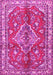 Machine Washable Persian Pink Traditional Rug, wshtr4376pnk