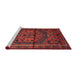 Sideview of Machine Washable Traditional Red Rug, wshtr4377