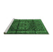 Sideview of Machine Washable Persian Emerald Green Traditional Area Rugs, wshtr4377emgrn